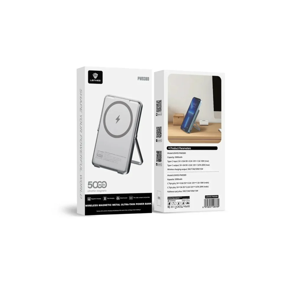 Lenyes Pw038D choclate slim powerBank MFi certified 1 year garranty