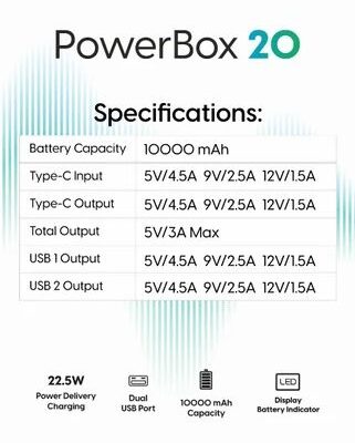 Lyne smallest Powerbank 10k-22.5w 1 year garranty - Image 2