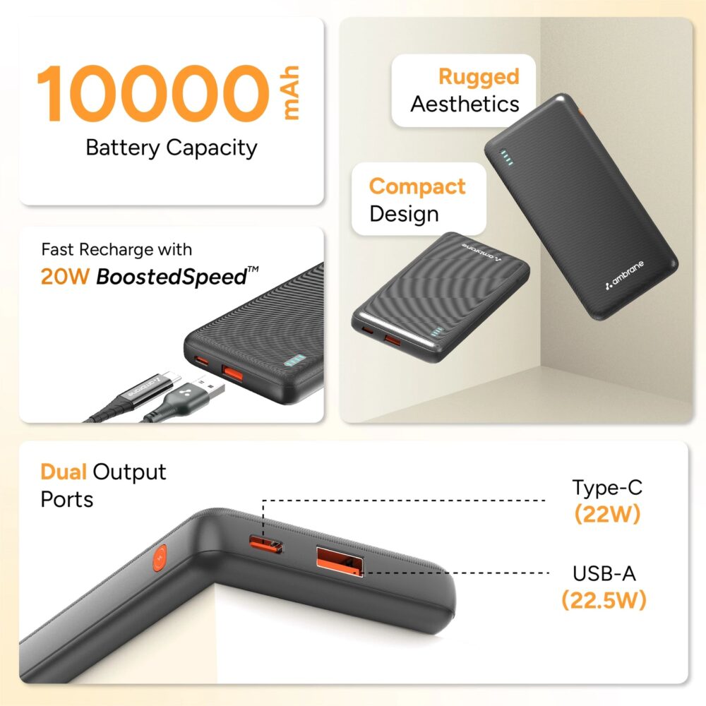 AMBRANE xtreme 10k Powerbank 25w 1 year garranty - Image 2