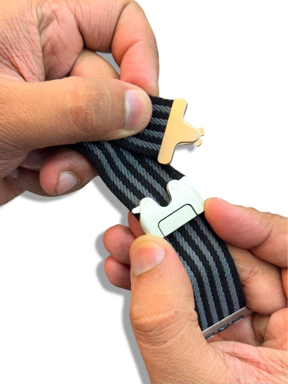 DENIM lock metal strap fabric