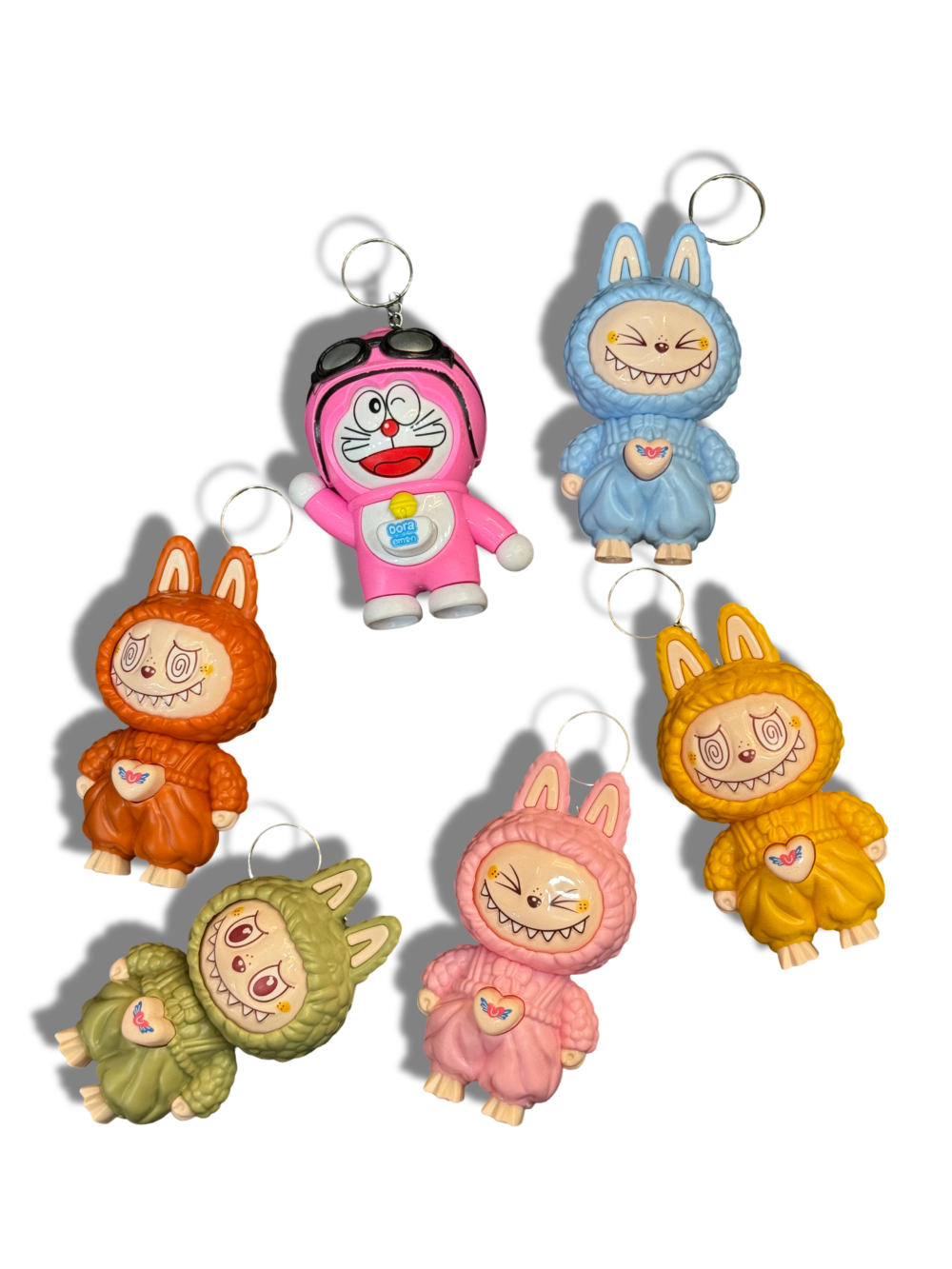 Labubu face change keyrings